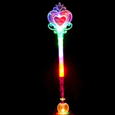 China LED Heart Flashing Magic Wand LED Light Up Toys Event Party Birthday Party Luminous Toys Glow Stick For Girls for sale