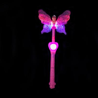 China LED Glow Butterfly Stick Hot Sale Flashing Fairy Magic Wand For Girl Light Up Toys for sale