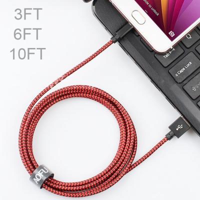 China Mobile Phone Types Nylon Braided Mobile Phone Data Usb Charging Cable For Charger for sale