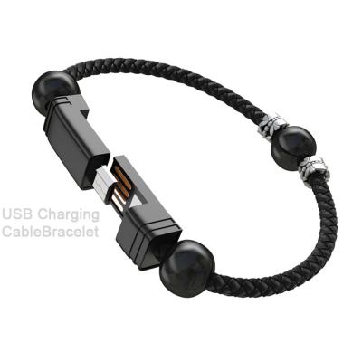 China BOHEMIA Micro Men and Women Hot Selling Twisted Unisex Mobile Phone USB Cable Magnetic Charging Bracelet for Iphone for sale