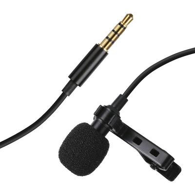 China Hot Selling Portable Lavalier Microphone Condenser 3.5mm Lapel Microphone For Smartphone Computer Technician Video Recording for sale