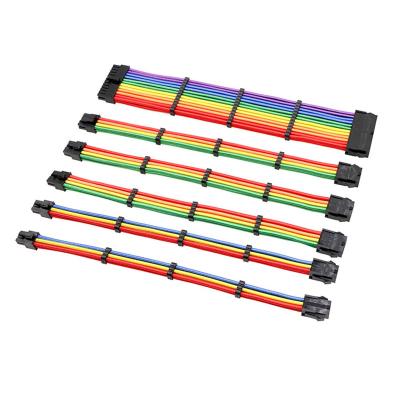 China Server Computer Motherboard 1*24Pin 1*4+4P 2*6+2P 2*6P Extension Male To Female Sleeved Power Supply Cable for sale