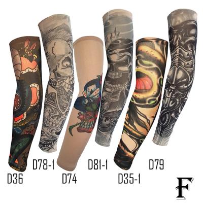 China Non-Toxic Nylon Temporary Tattoo Sleeves Body Art Arm Stockings Slip Accessories Tattoo Soft For Women Men for sale