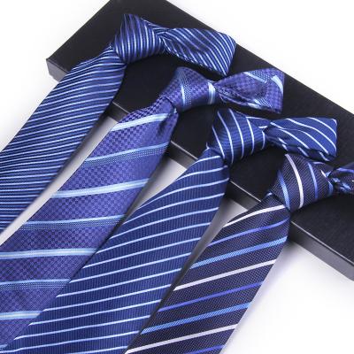 China Men's Handmade Formal Net Necktie Slim Blue Ties 100% Silk Ties For Suit for sale