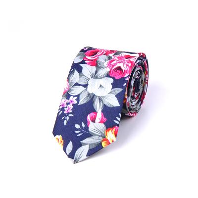 China Tie Cloth Mens Neck Tie 100% Cotton Flower Print Classic Tie for sale