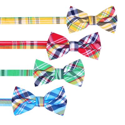 China Dobby Checks Design Wholesale Colorful Handsome Men's Check Bow Tie for sale