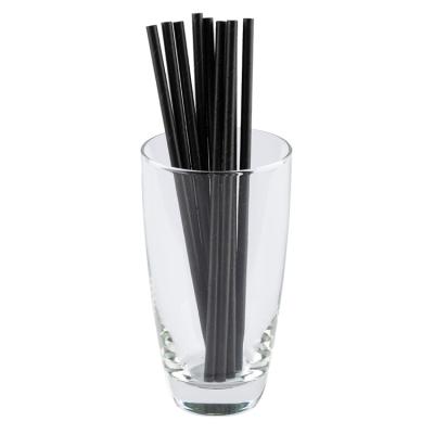 China Disposable Black Straight Shape Smoothie Color Cocktail Biodegradable Paper Straw for sale