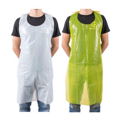 China Solon Polythene Chemical Resistant Waterproof Disposable 16 Micron Painter Impermeable Hair Stylist Apron for sale