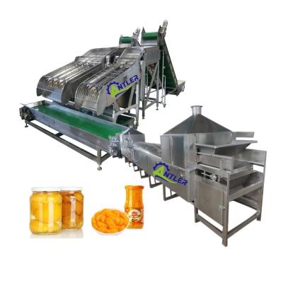 China High efficiency easy operate stainless steel canned peach fully in syrup canning plant /peach processing machine for sale