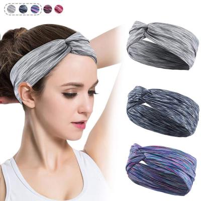 China Universal Custom Elastic Yoga Sports Fitness Headband Anti Slip Sweat Headband Unisex Fitness Hair Band Sweat Sports Headbands Running for sale