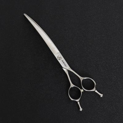 China Viable New Design Microteeth Pet Grooming Scissors Curved Pet Scissors Dog Grooming Scissors for sale