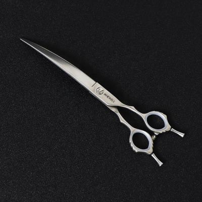 China Durable Ecomonic Handle Pet Grooming Scissors 8 Inch Pet Scissors Curved Dog Grooming Scissors for sale