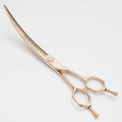 China New Arrival Durable Pet Grooming Shears Japan 440C Dog Scissors Rose Gold Coated 7 Inch Dog Grooming Shears for sale