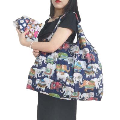 China Custom Large Foldable Reusable Nylon Animal Logo Eco Friendly Shopping Bag Tote Bag For Grocery for sale