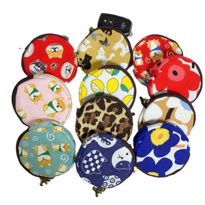 China Fashion Canvas Around Mini Coin Pouch Handmade Colorful Cotton Coin Bags Custom Logo for sale