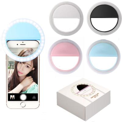 China Hot Selling ABS Clip On Phones Led Flash Ring Beauty RK12 Flash Selfie LED Light for sale