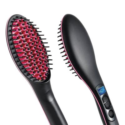 China ABS Professional LCD Display Hair Straightener Quick Comb No Harm Electric Straight Hair Straight Brush for sale