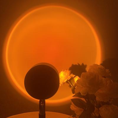 China Sunset Projector Lamp Rainbow Atmosphere Led Night Light For Bedroom Cafe Background Decoration Colorful Table Lamp for sale