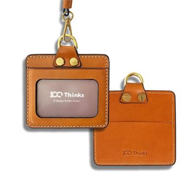 China 2023 Wholesale Horizontal Removable Credit Card ID Badge Leather Card Holder for sale