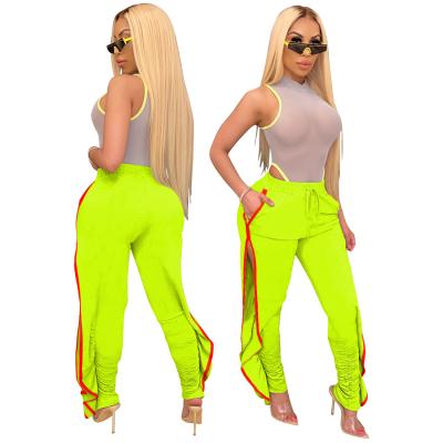 China 2021 New Arrivals Women Breathable Pants Hollow Out Sweatpants Women Ruffles Pleated Casual Pants for sale