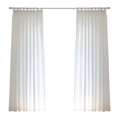 China Custom Blackout Waist Ripple Pleat Plain Curtain Fabric Blackout Hotel Blackout Fix-Pleated Sheers And White Linen Curtains For Living Room Bedroom for sale