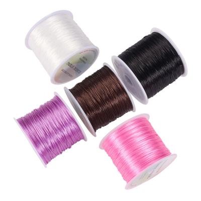 China Fashionable Wholesale 60m Rainbow Color Findings 0.8mm Crystal Jewelry Elastic Wire For DIY Beading Bracelet No Transparent Elastic Cord for sale