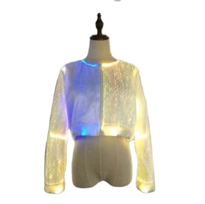 China New-Strange personality colorful luminous clothing trend smart luminous fiber optic clothing for sale