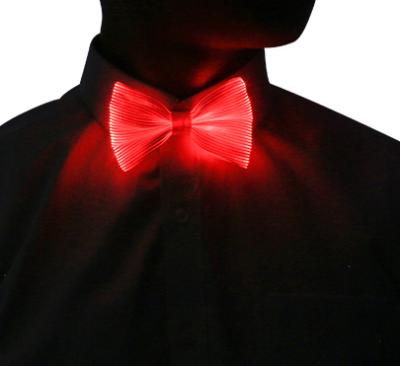 China Rayera LED Fiber Bow-knot Party Gent New-Strange Luminescent Glow In The Dark LED Party Bow Tie for sale