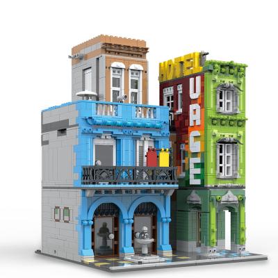 China Building Toy 10182 Recommend Hotel DIY Building Block Sets Develop Creativity Gift For Kids Street View Assembling Building Blocks for sale