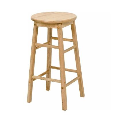 China Wooden Bar Stool Kitchen Stools Pair Foot Rest Solid Wood Tall Breakfast Stool for sale