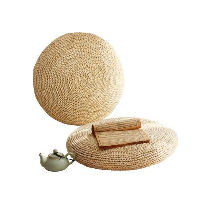 China Breathable Padded Knitted Straw Flat Seat Cushion /Straw Futon Eco-friendly Handcrafted Anti-Decubitus Cushion for sale