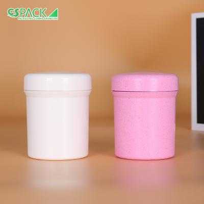 China Custom OEM 15g 50g 250g White Pink Plastic Jars Recyclable Eco-friendly 70% PP + 30% Wheat Straw Biodegradable Cosmetic Jar for sale