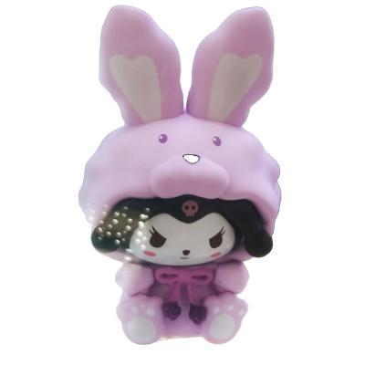 China Kawaii Europe ODM Resin OEM Purple Cartoon Characters 3d Cartoon Characters Custom Colorful Hand Painted Japanese Cartoon Girl for sale