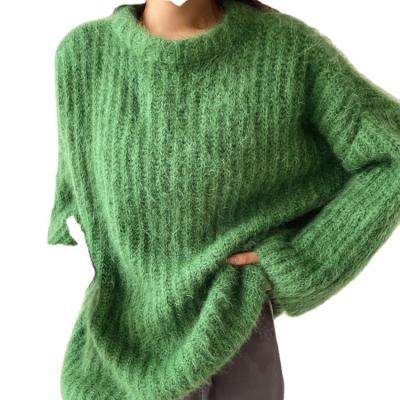 China 2021new Winter Anti-wrinkle autumn mohair pullover sweater designs ultra warm heavy fiber profile loose lazy forwomen for sale