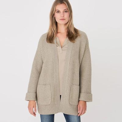 China Anti-wrinkle 2021 Chunky Rib Knit Wholesale Oversized Cardigan with Front Pockets for sale