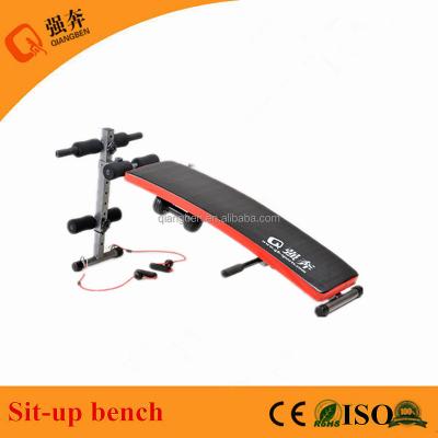 China Drop Sit Up Bench Abdominal Bench Dumbbell Rope Fitness Exercise Gym Steel Adjustable Bench for sale