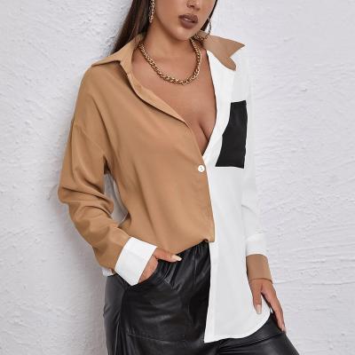 China Anti-pilling bottom pocket new fashion casual long sleeve plus size women's blouses and shirts for women for sale