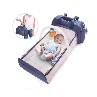 China Baby Convertible Bag Backpack Travel Bag Diaper PACKING BAG Large Capacity Baby Foldable Crib for sale