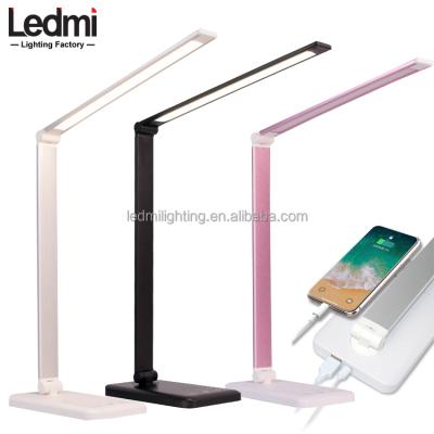 China Hot Sale 5CCT Adjustable Stepless Dimming Collapsible Touch Switch Led Desk Lamp Eye Protection Wireles Charger Led Desk Lamp With Wireless Charger USB Charging for sale