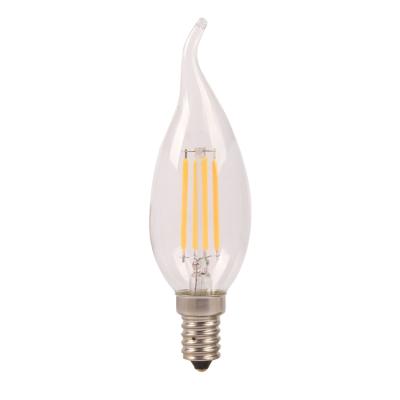 China Residential C35 4W E14 Led Style Edison Filament Light Bulb And Amber Cover Glass Lamp Bulb for sale