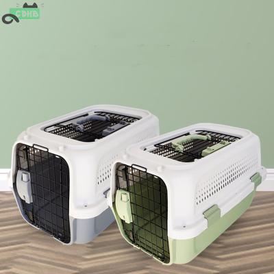 China Sustainable Wholesale Portable Airplane Approved Dog Cage Air Box Pet Carriers With Sky Window for sale