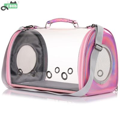 China Factory Supply New Viable Transparent Cat Bags Porous Breathable Take Out Shoulder Pet Carrier Bag for sale