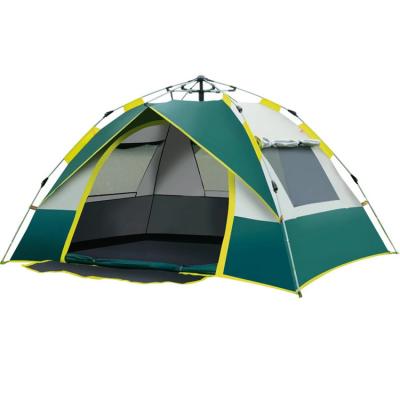 China Extended Type Outdoor Waterproof Camp Hiking Fishing Travel 3-5 Person PU 1000mm Fiberglass Polyester Instant Set Easy Pop Up Camping Tent for sale