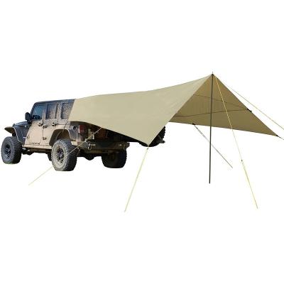 China Extended Type Outdoor Sunshade Car Shelter Hexagon Car Side Tent Sun Tarp Bivvy Superlight Camping Tent for sale