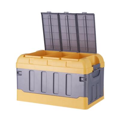 China Viable Folding Basket Organizer Foldable Household Closet Plastic Storage Box Stackable Containers for Home and Car Use for sale