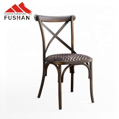 China Modern Wholesale Industrial Industrial Vintage Cross Back Cafe Chairs for sale