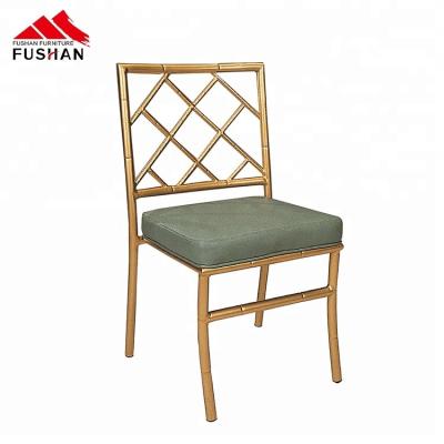 China Factory sale gold wedding outdoor banquet chair EUROPEAN stackable chair tiffany aluminum for sale