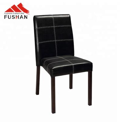 China Traditional Classic Design Black Leather High Back Dining Room Furniture Upholstered Chair Made In China for sale