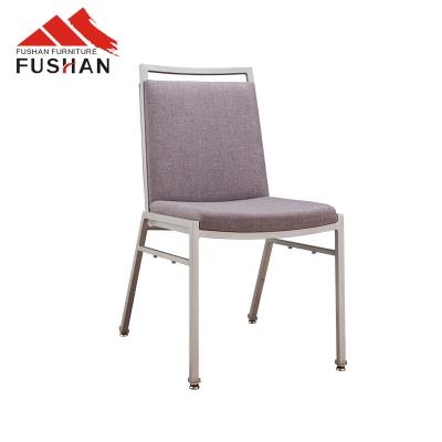 China Durable Wholesale Dining Room Furniture Luxury Stacking Dining Chair With Metal Leg for sale