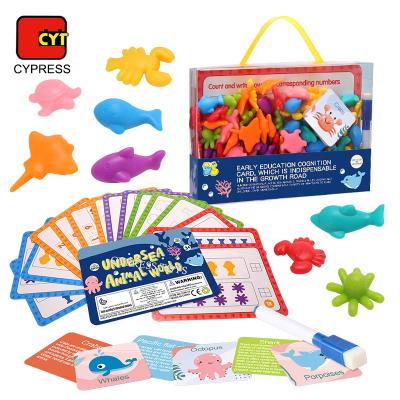 China 2021 New Trending Card Game Marine Animal Toys Custom Printing Set 2021 New Trending Marine Animal Toys Custom Printing Card Game Set Educational for Kids for sale